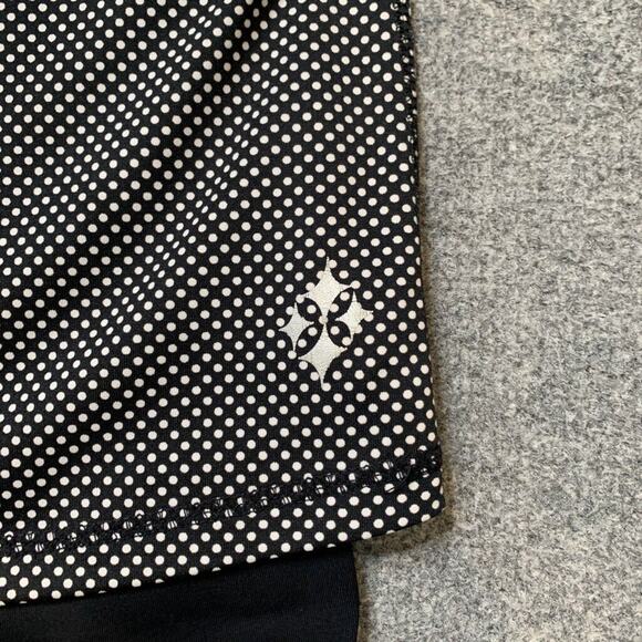 JoFit Skirted Capri Womens S Small Black White Polka Dot Pull On Stretch Pants - Picture 3 of 13